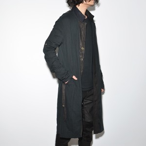 Leather×Cotton "Coat" 〈 Black 〉