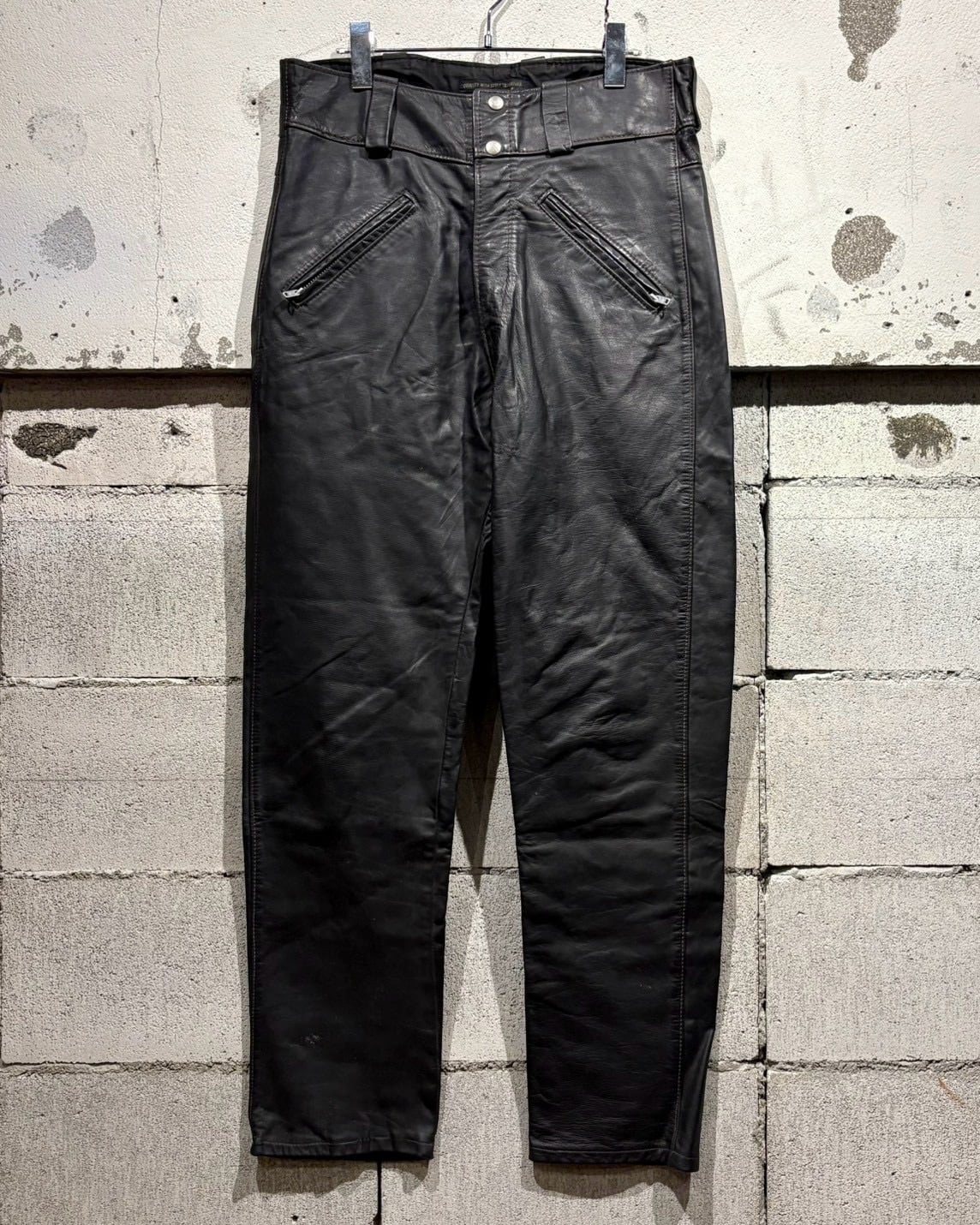 Caka otto】70's〜80's “Brooks Leather” Zip Pocket Gimmick Vintage