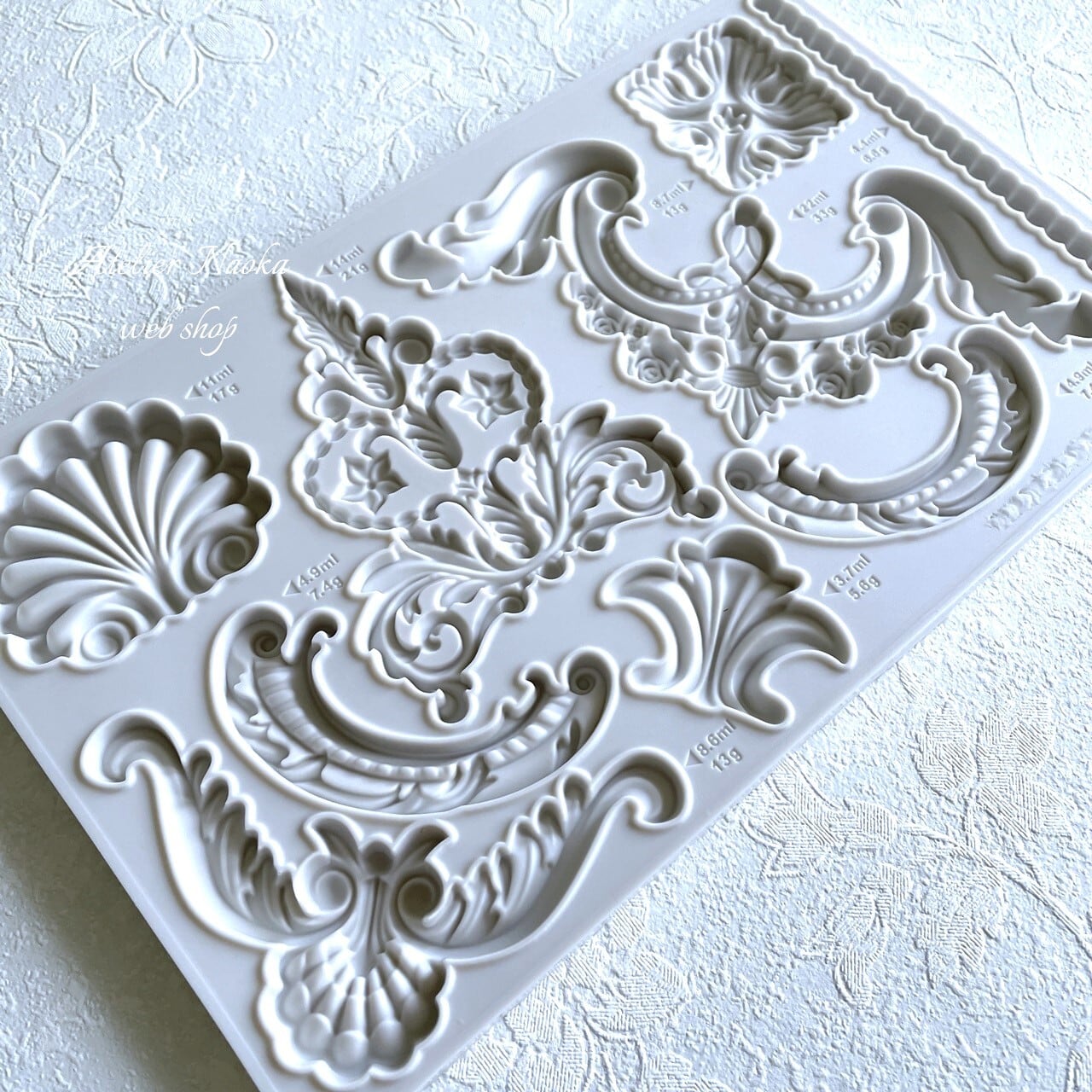 Deco Relief シリコンモールド バロック調 モチーフ＆ラインc シリコンモールド | シリコンモールド