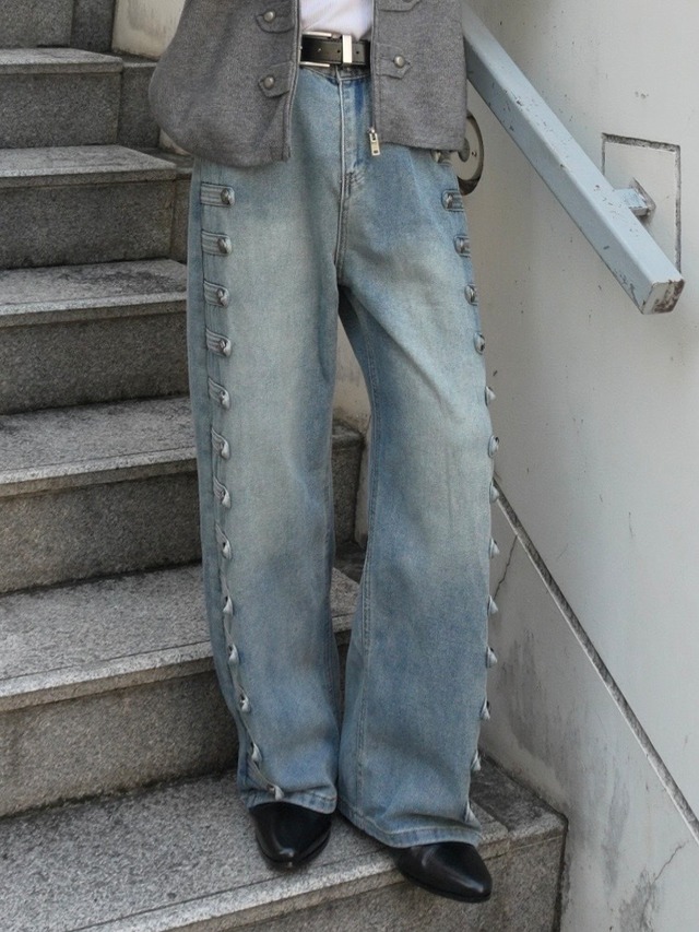 【ALUDE SELECT 】Inspired napoleon wide denim pants