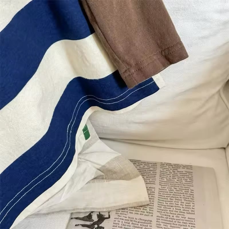 dog刺繍ボーダーポロシャツ