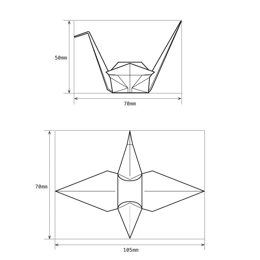 3月分】折鶴（緑青銅板製） | 和國商店