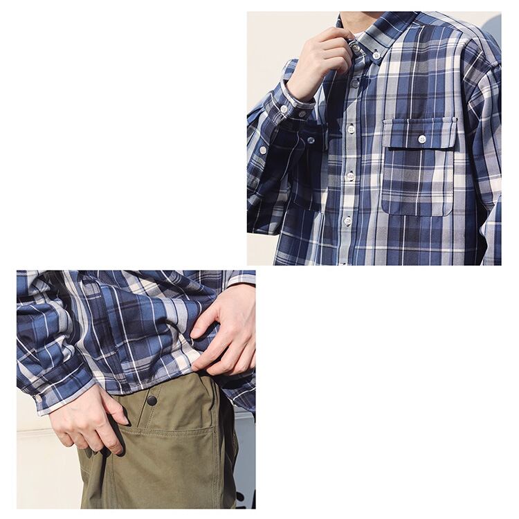 ★CUSTOM WOVEN PLAID POCKET SHIRT　　　A0785