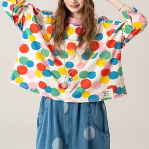 ドット柄七分袖Tシャツ 3col H 260149
