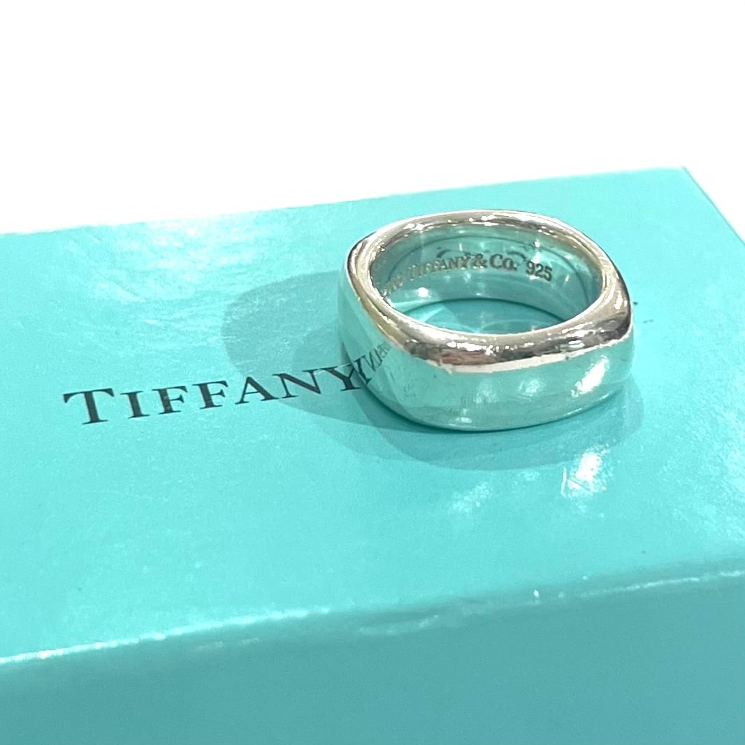 TIFFANY&CO.】2108 スクエアリング／SV925／幅0.9cm／10〜10.5号