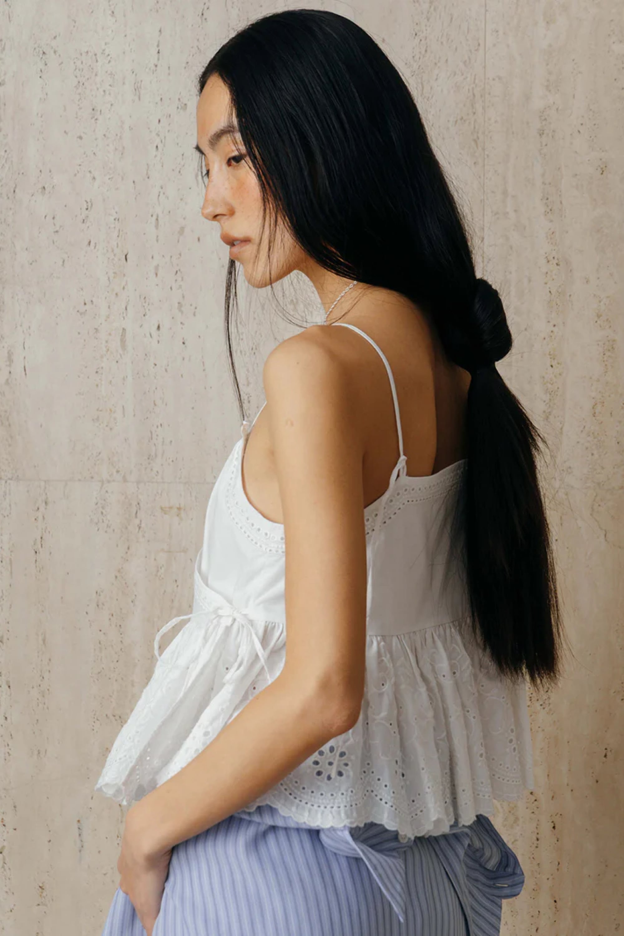 トップス CREDONA LACE PATCHWORK TOPS CREDONA LACE PATCHWORK TOPS レースパッチワークトップス White