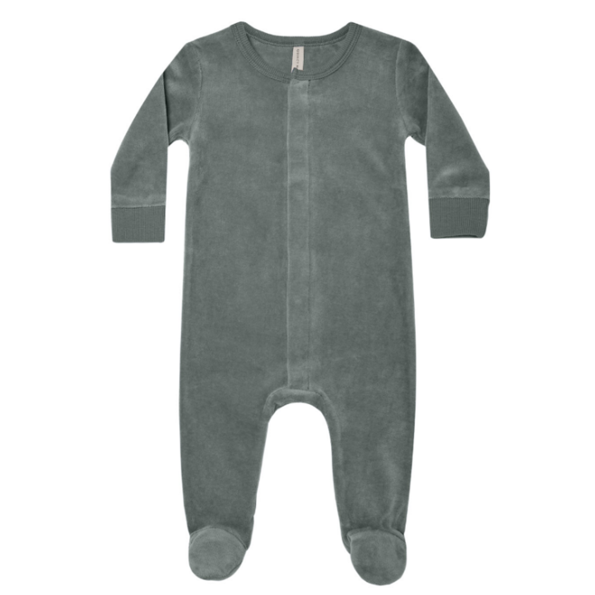 【QUINCY MAE】velour hidden snap footie dusk yonka