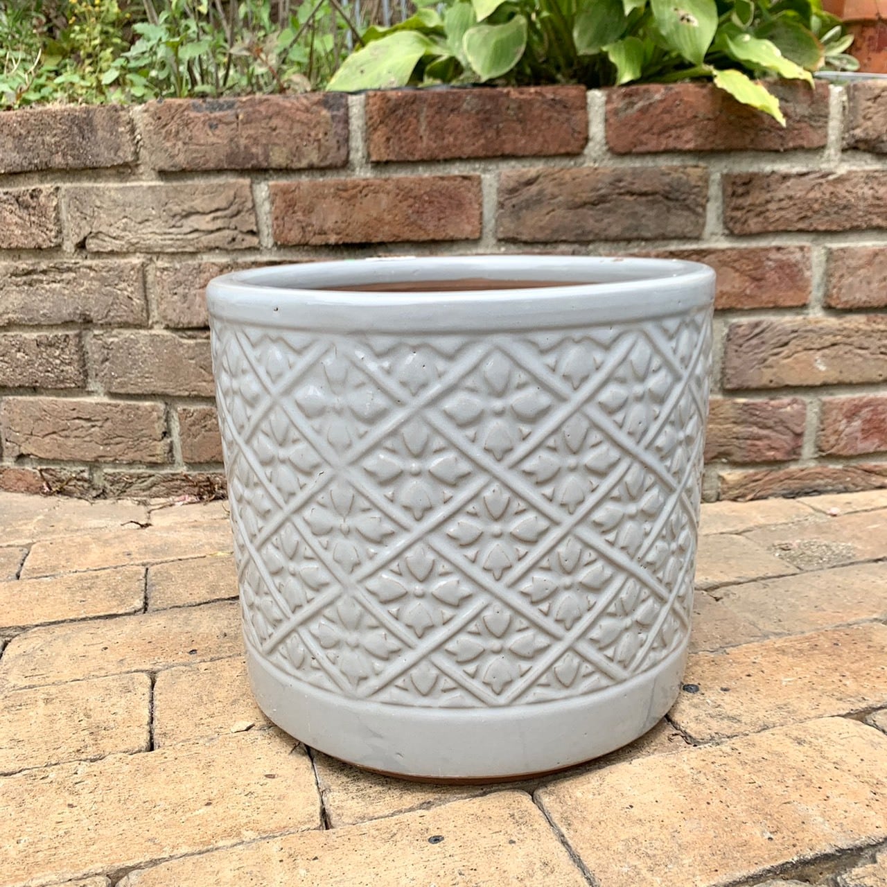 LAURA ASHLEY 植木鉢 LAURA ASHLEY グレー角型植木鉢22㎝最終価格