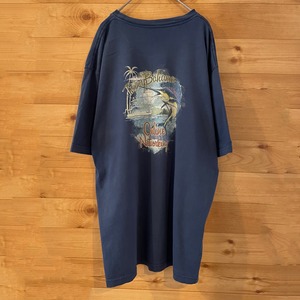 【TOMMYBAHAMA】バックプリント Tシャツ 釣り クルーザー カジキマグロ バックプリント ワンポイン XL ビッグサイズ トミーバハマ US古着 アメリカ古着