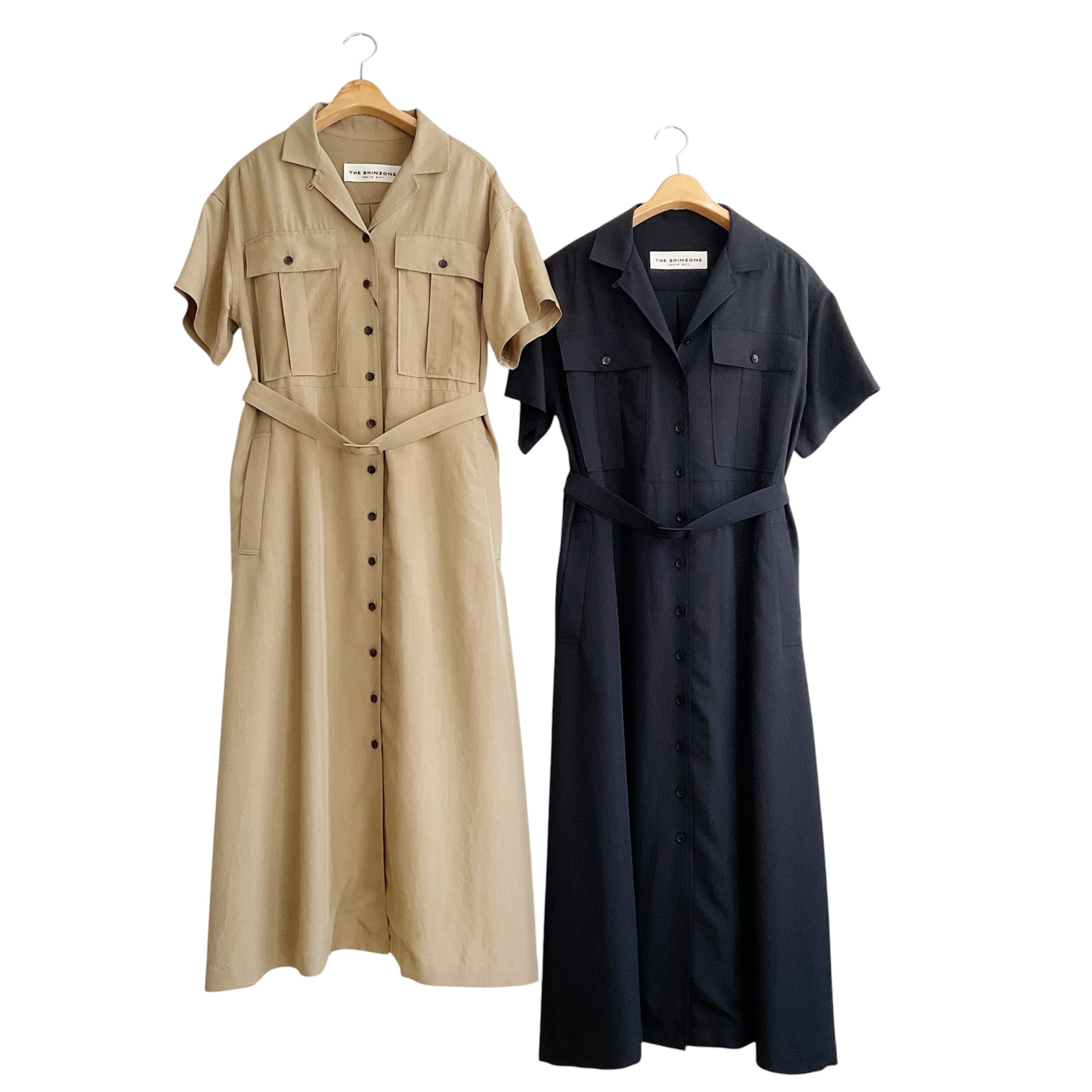 THE SHINZONE/OPEN COLLAR SHIRT DRESS | sprig