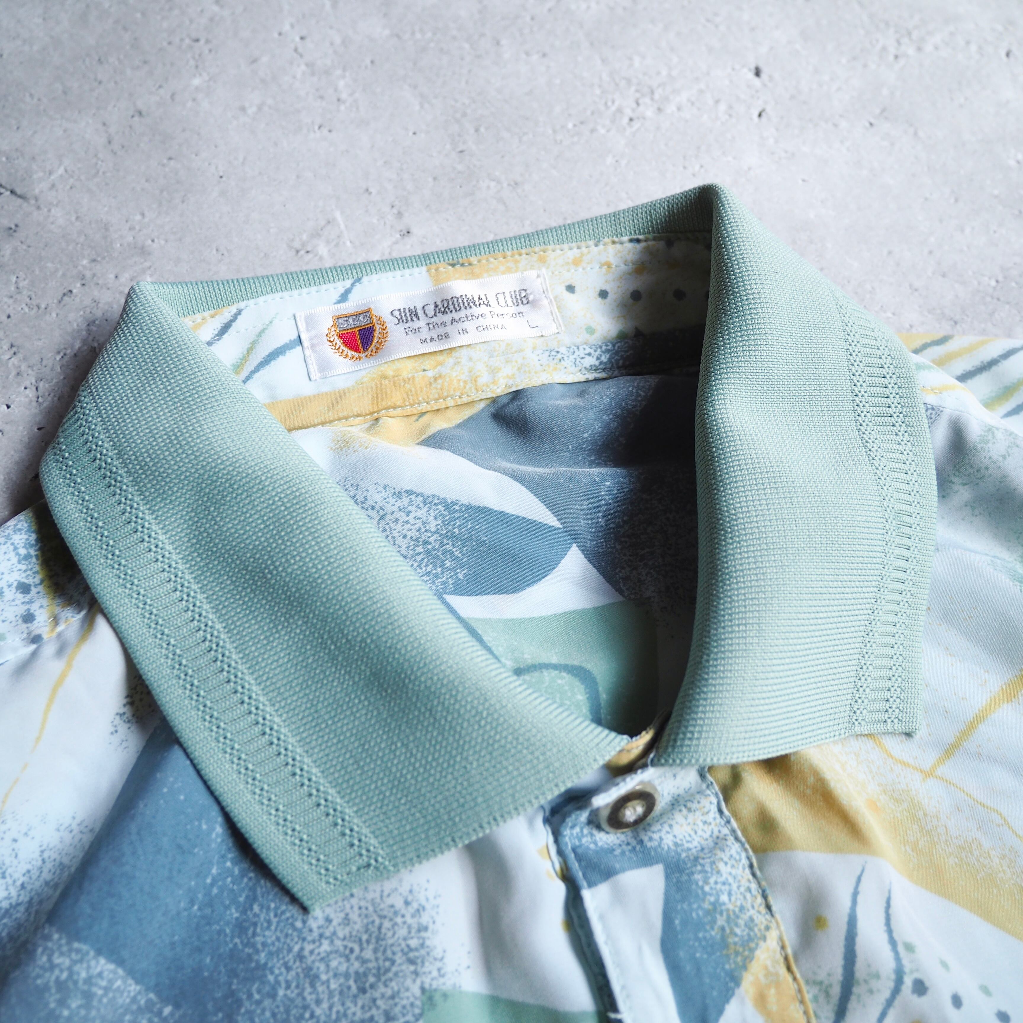 1990s Beautiful Pale Tone Pattern vintage loose Pull Over shirt