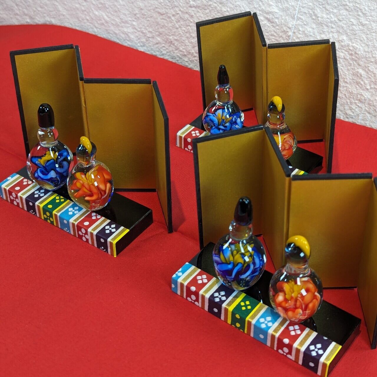 硝子のインプロージョン花雛人形 | Glass Studio a_bee