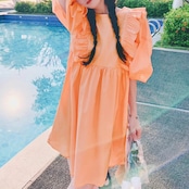 Pink Bubble Sleeve Dress 5050