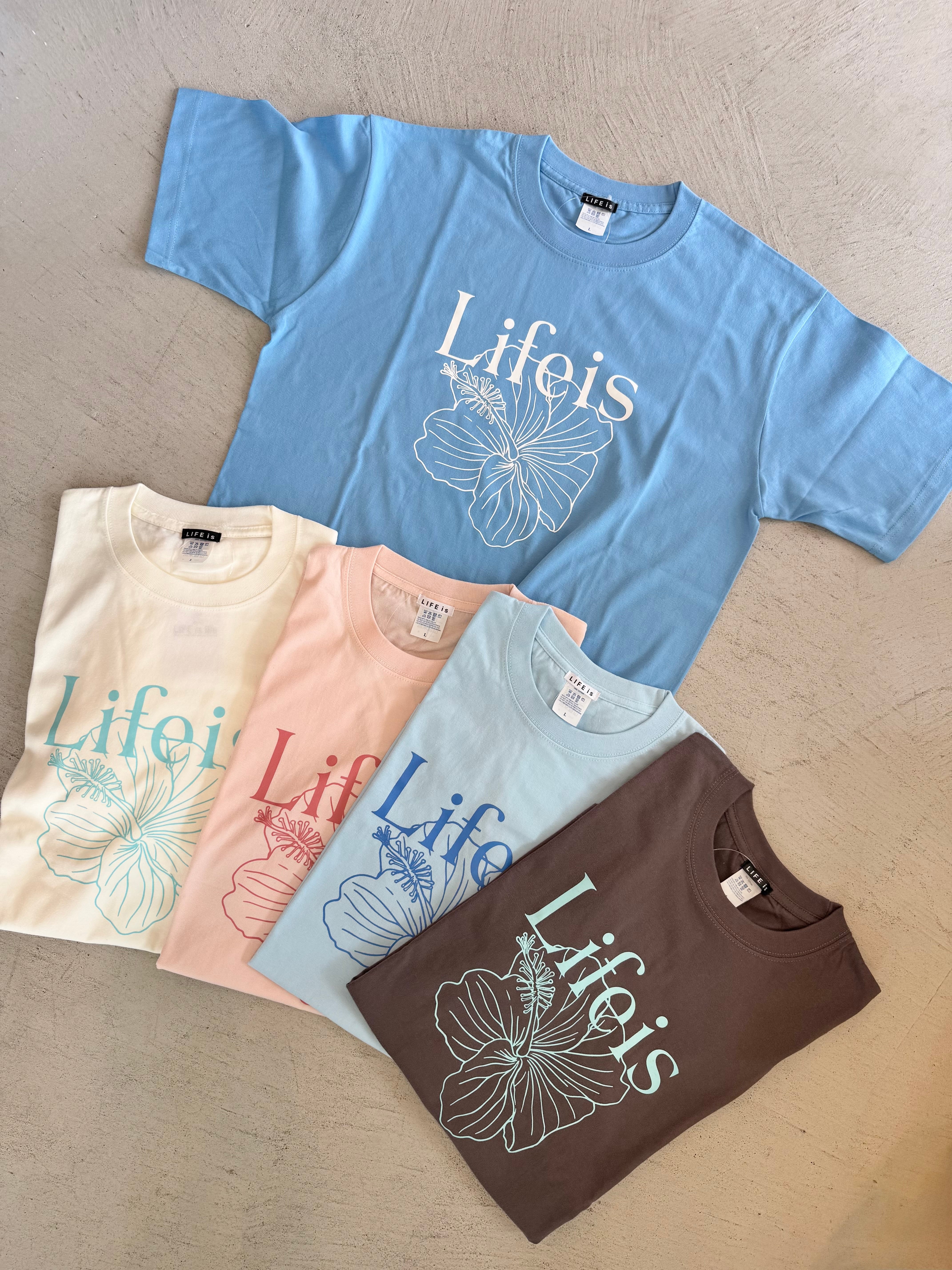 LIFE is ハイビスカス半袖Tシャツ ¥6,500+tax