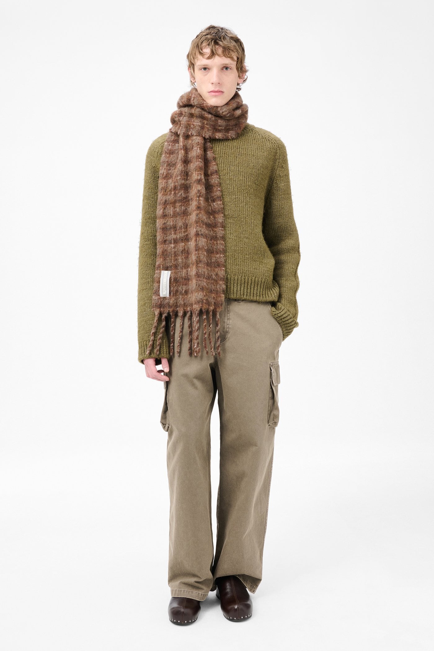 OUR LEGACY ESTATE SCARF Dorf Check Fuzzy Alpaca A4258EBF | BEST