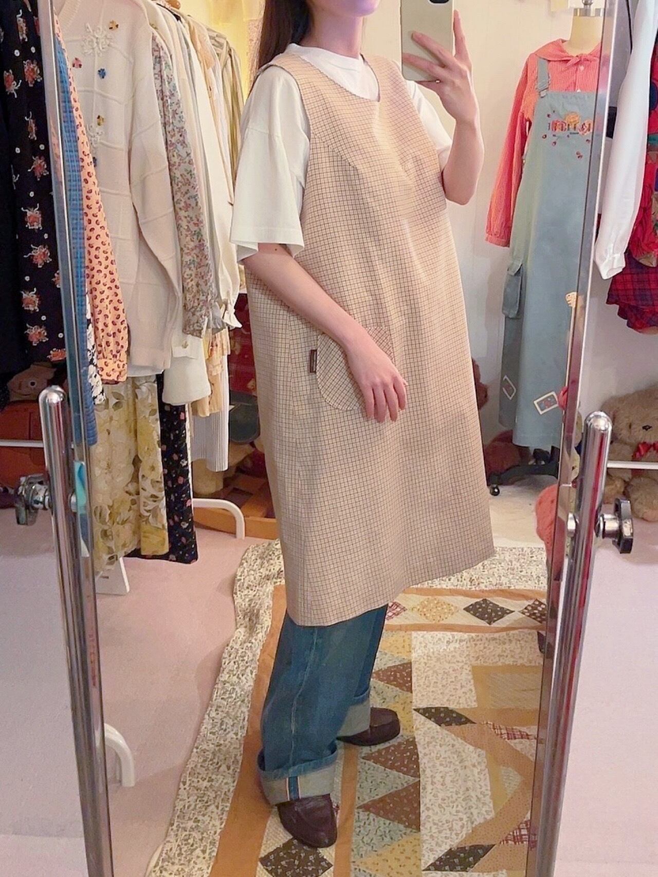 marie claire / yellow check one-piece