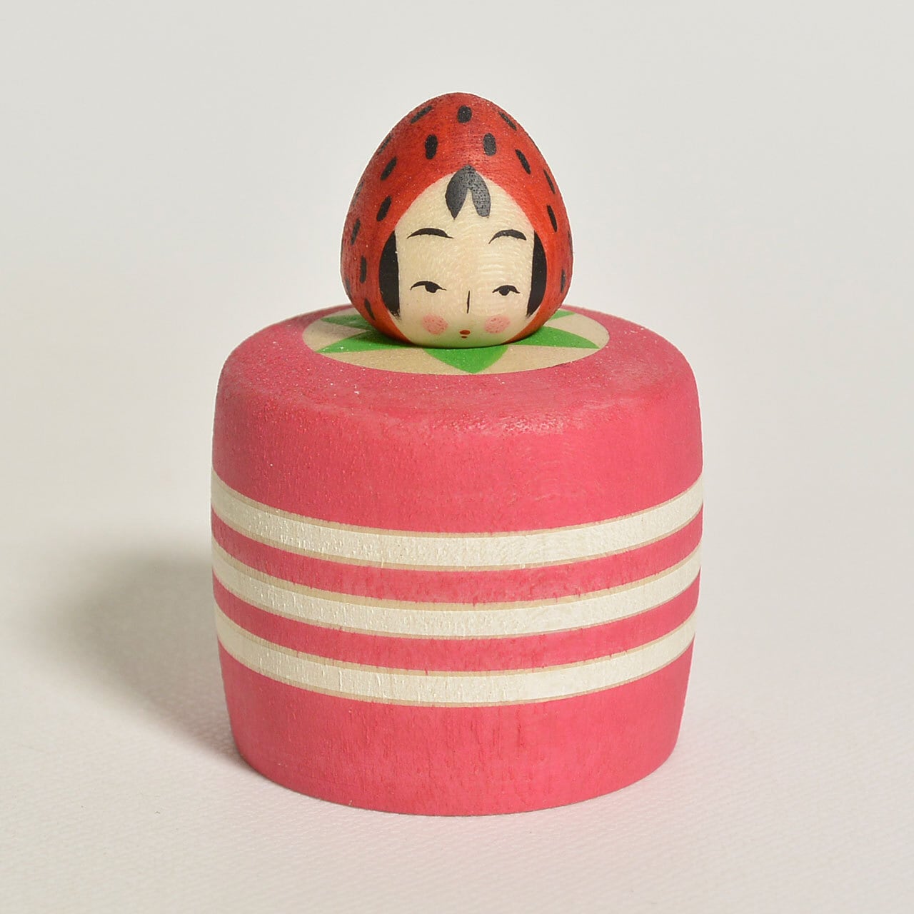 いちごケーキちゃんえじここけし 約1.5寸 約4.5cm 鈴木明 工人（作並系