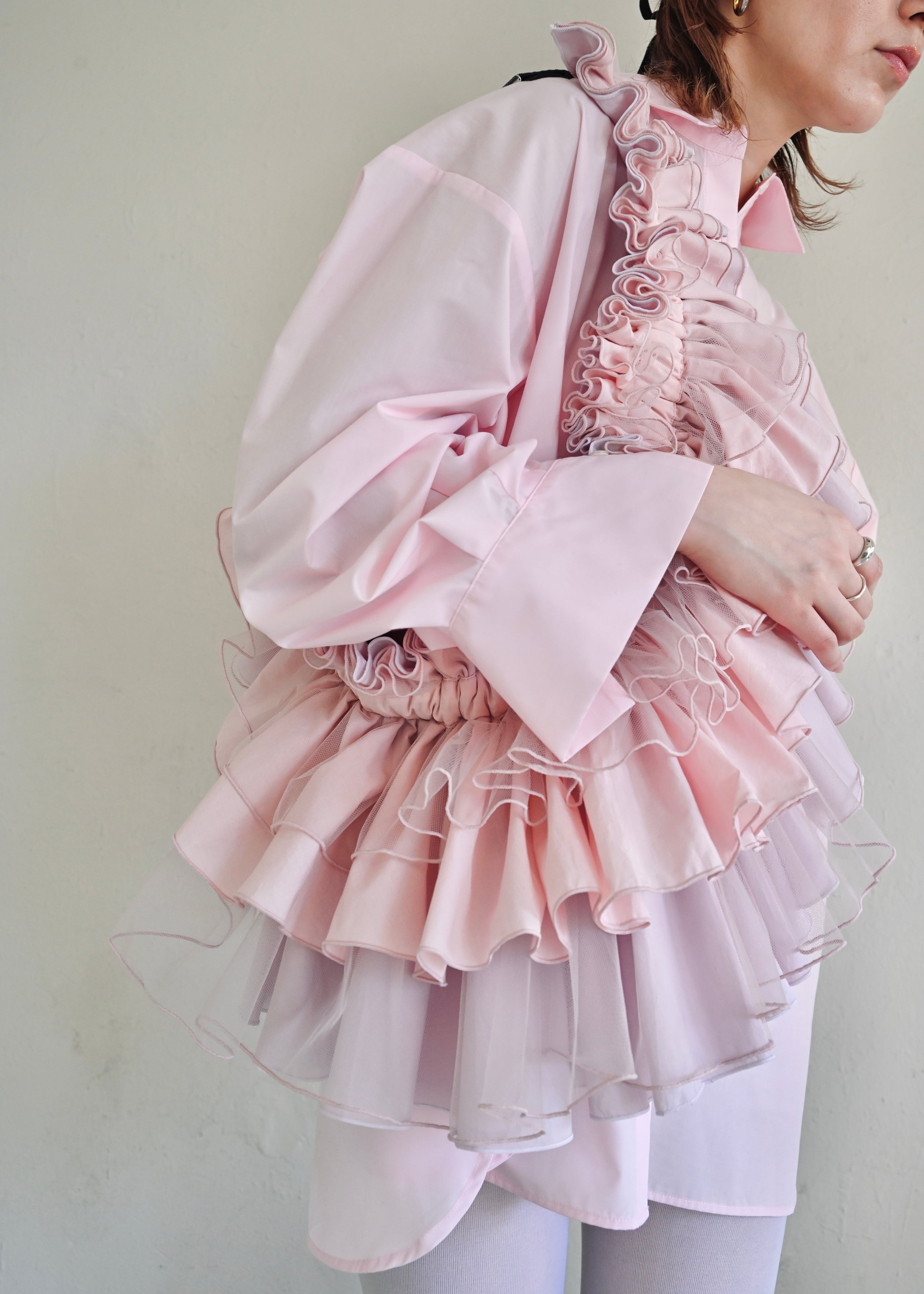 DŌRA MÖRA | Versatile Ruffled Bag - SAKURA PINK | ORIENT MILLINERY