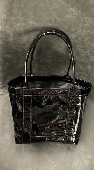 CHROME HEARTS ブラックトートバッグ CHROME HEARTS BLACK LINED TOTE BAG W/LG CROSS クロムハーツ