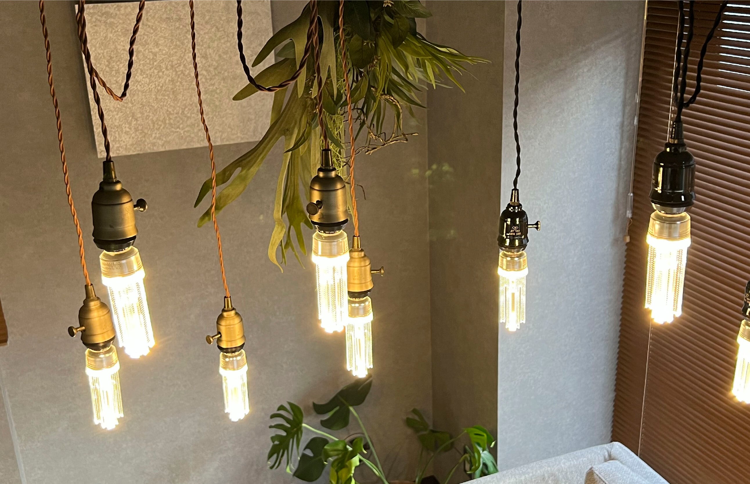 ペンダントライト3灯 /トレ / スマートシャンデリアset【送料