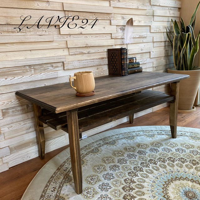 節のない 剥ぎ板 ローテーブル i  深みのあるブラウン テーブル テレビ台 と相性○