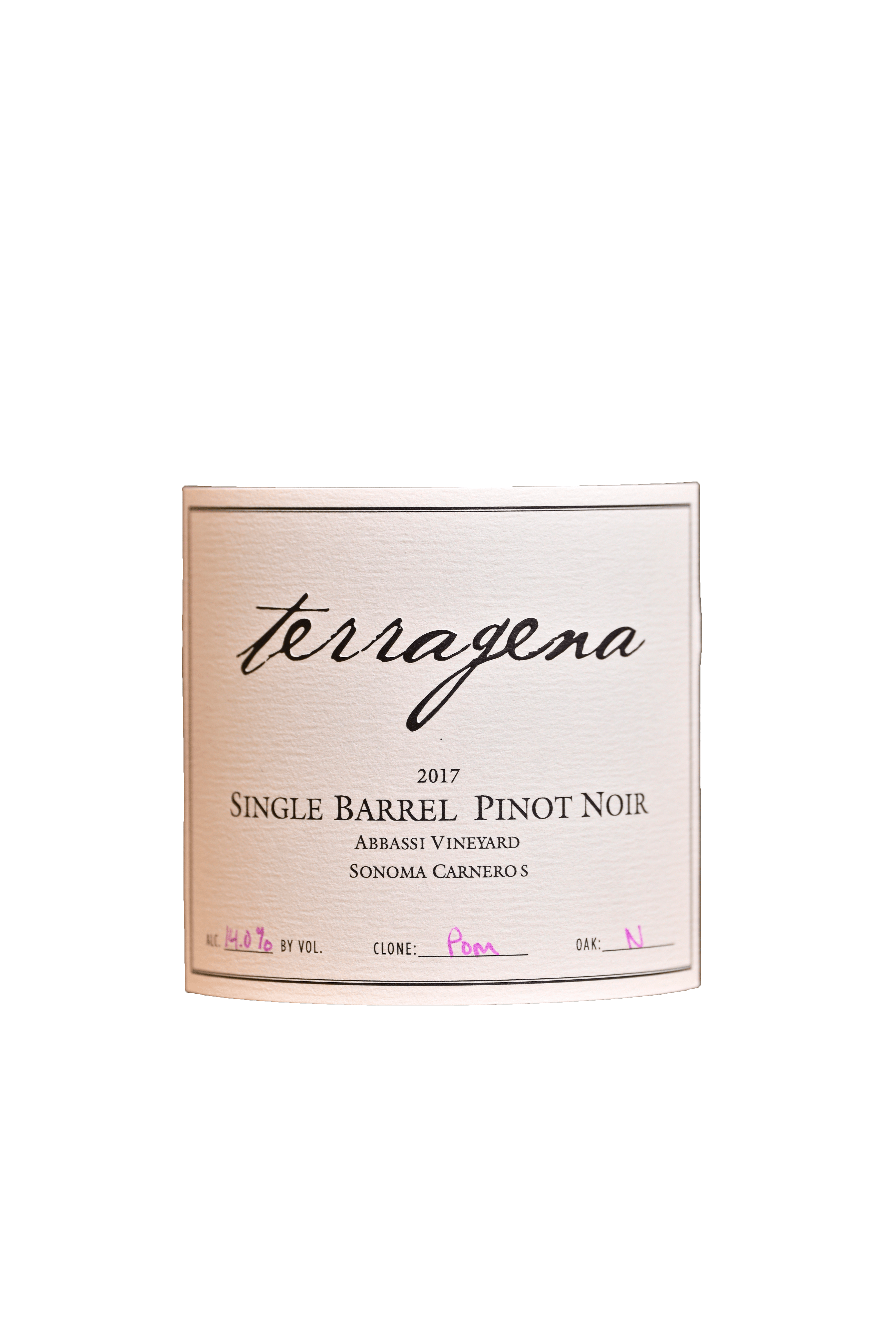 テラジェナ　シングル・バレル　ピノ・ノワール　ポマール・ニュートラル　17　Terragena Single Barrel Pinot Noir Pommard Neutral