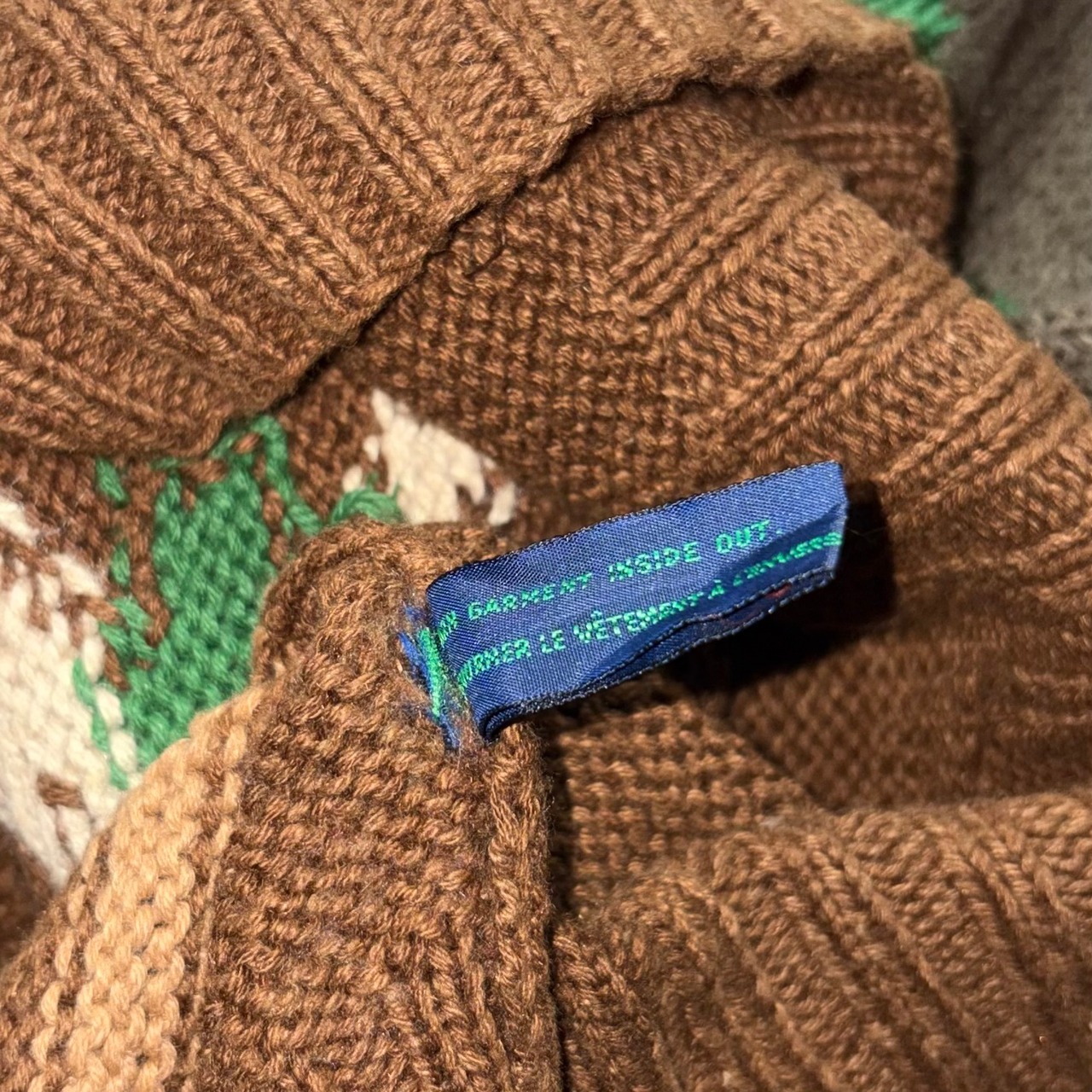 vintage 1990’s POLO by RALPH LAUREN native pattern hand knit “Stars&Stripes”