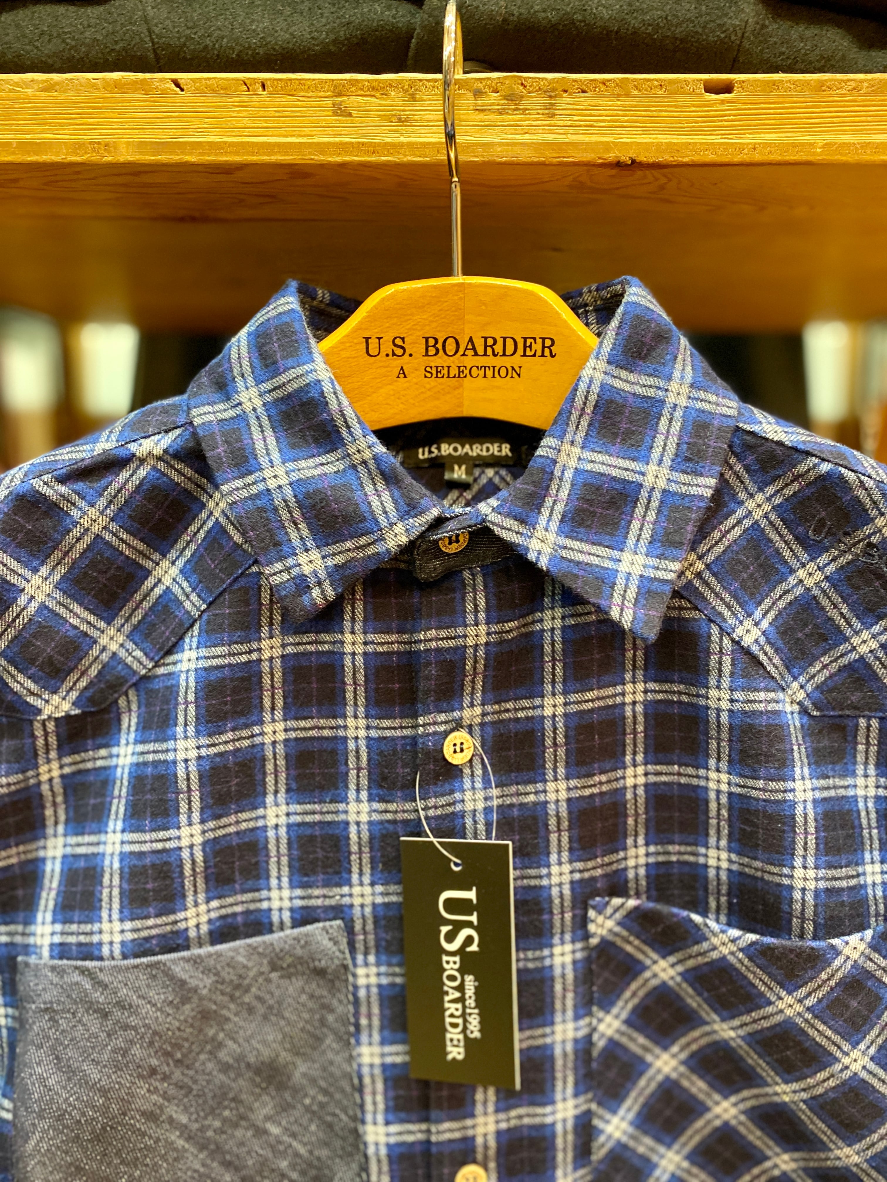 Challenger ネルシャツ ネイビー usboarder ネルシャツ Flannel shirt (Navy) デニム Denim