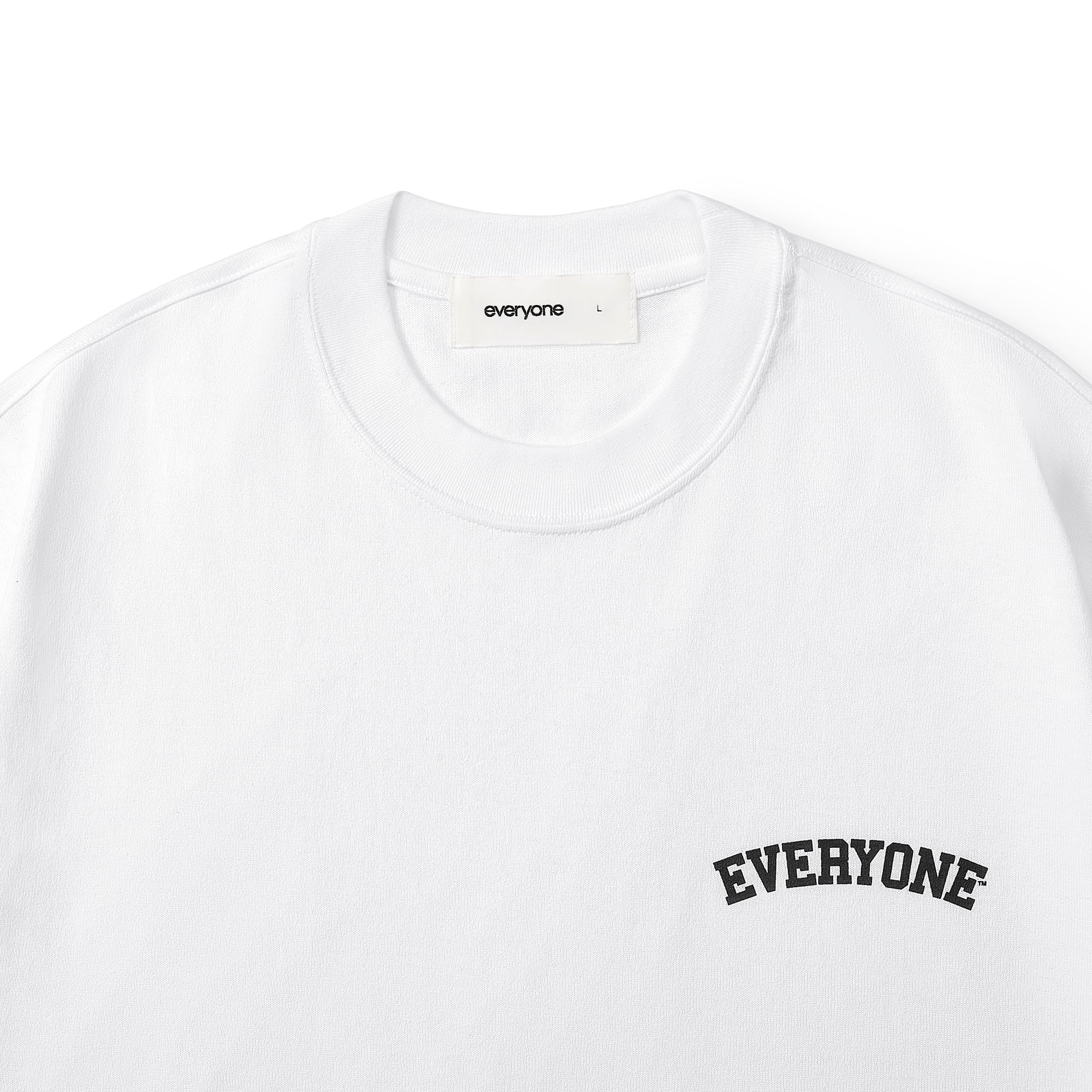 everyone collegiate logo tee shirt (WHITE/BLACK) | everyone