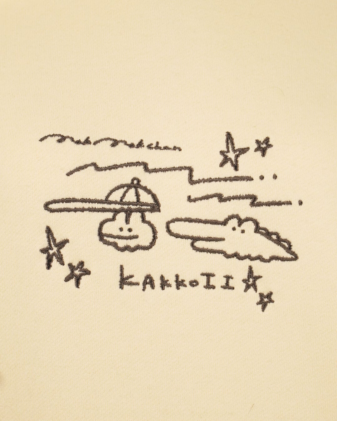 kakkoii刺繍パーカー/ナチュラル（MK-588) | もくもくちゃん公式