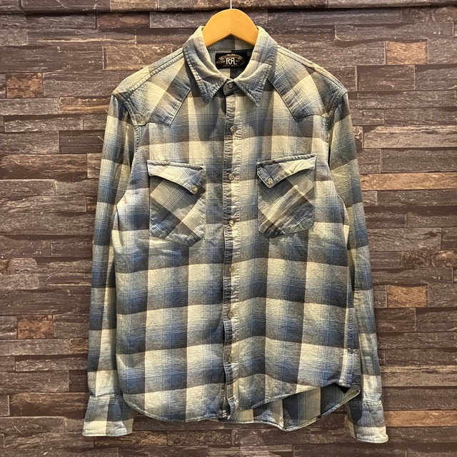 RRL FLANNEL CHECK WESTERN SHIRT
