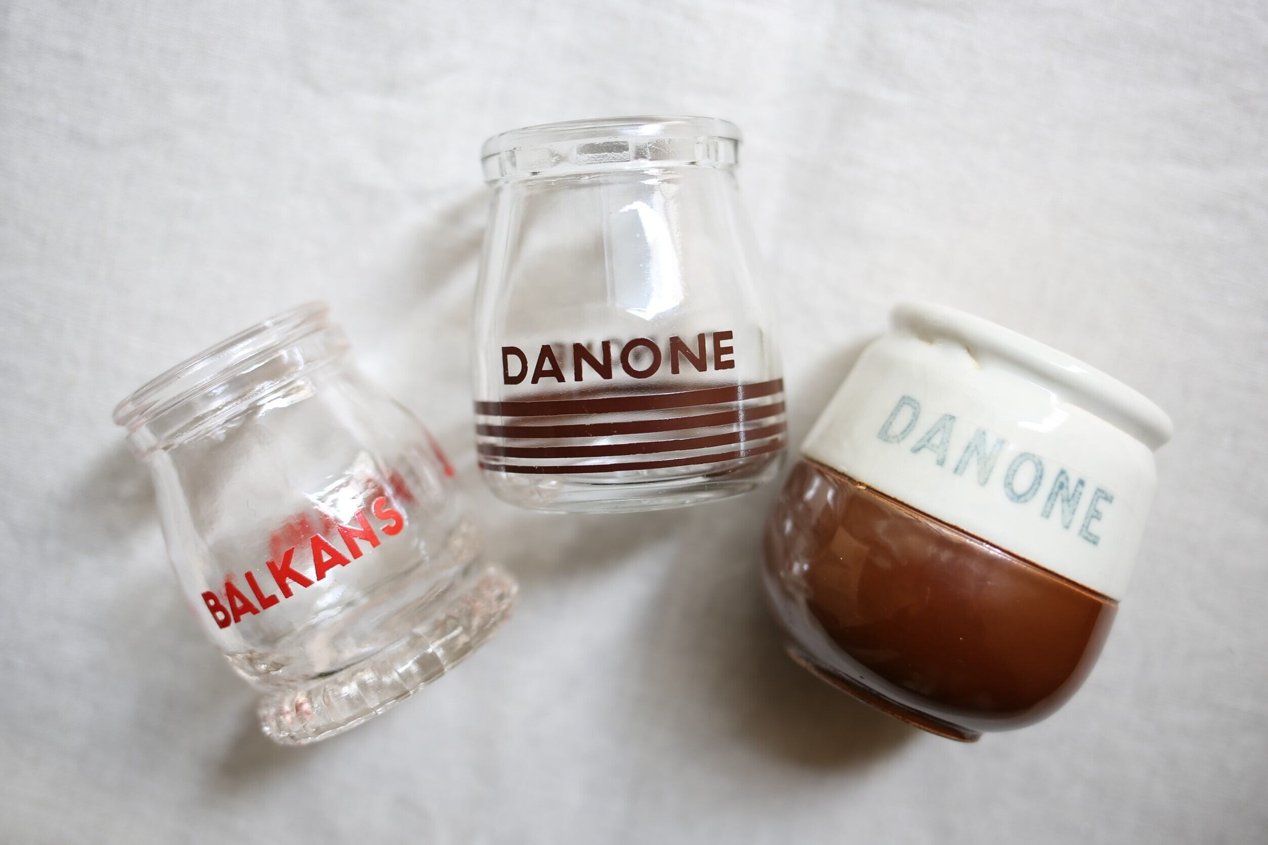 フランス アンティーク 『DANONE』ダノン 陶器製 ヨーグルトポット N