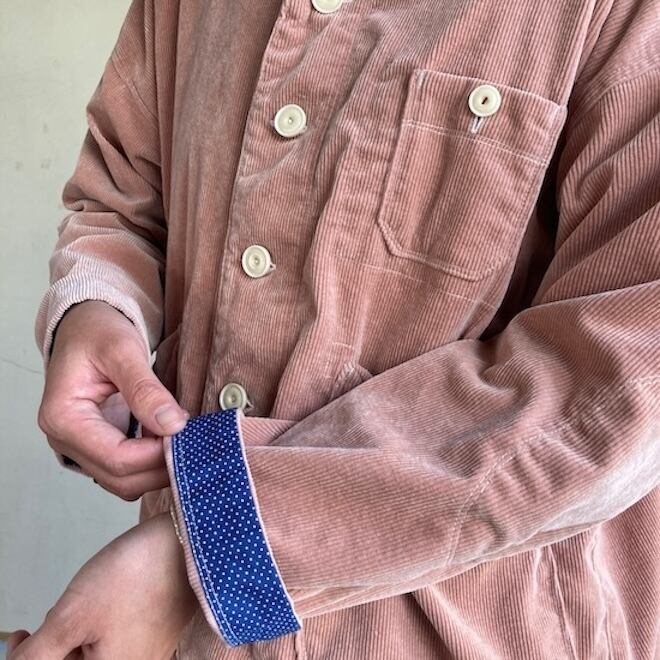 快晴堂 レディース ジャケット きれいなシャンブレーコール シャツ