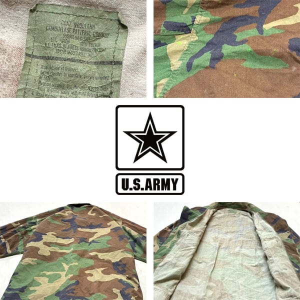 US Army80s 90s ウッドランドカモ実物 1点物◇90s実物アメリカ軍ウッドランド迷彩カモ柄ミリタリージャケット