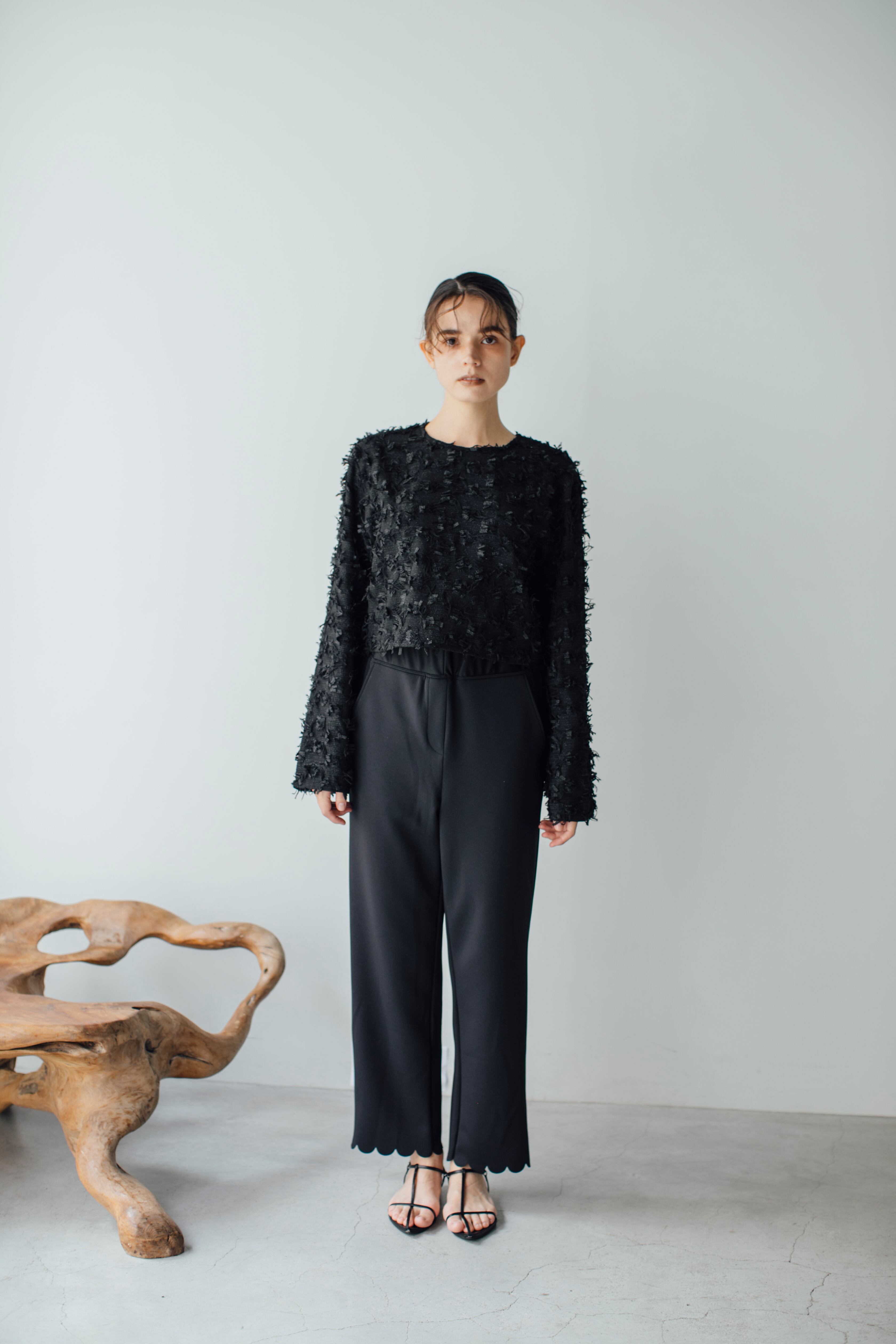 Ella shaggy short pullover ブラック SLY | MIX SHAGGY TINY Tシャツ (ニット ) |SHEL'TTER WEBSTORE