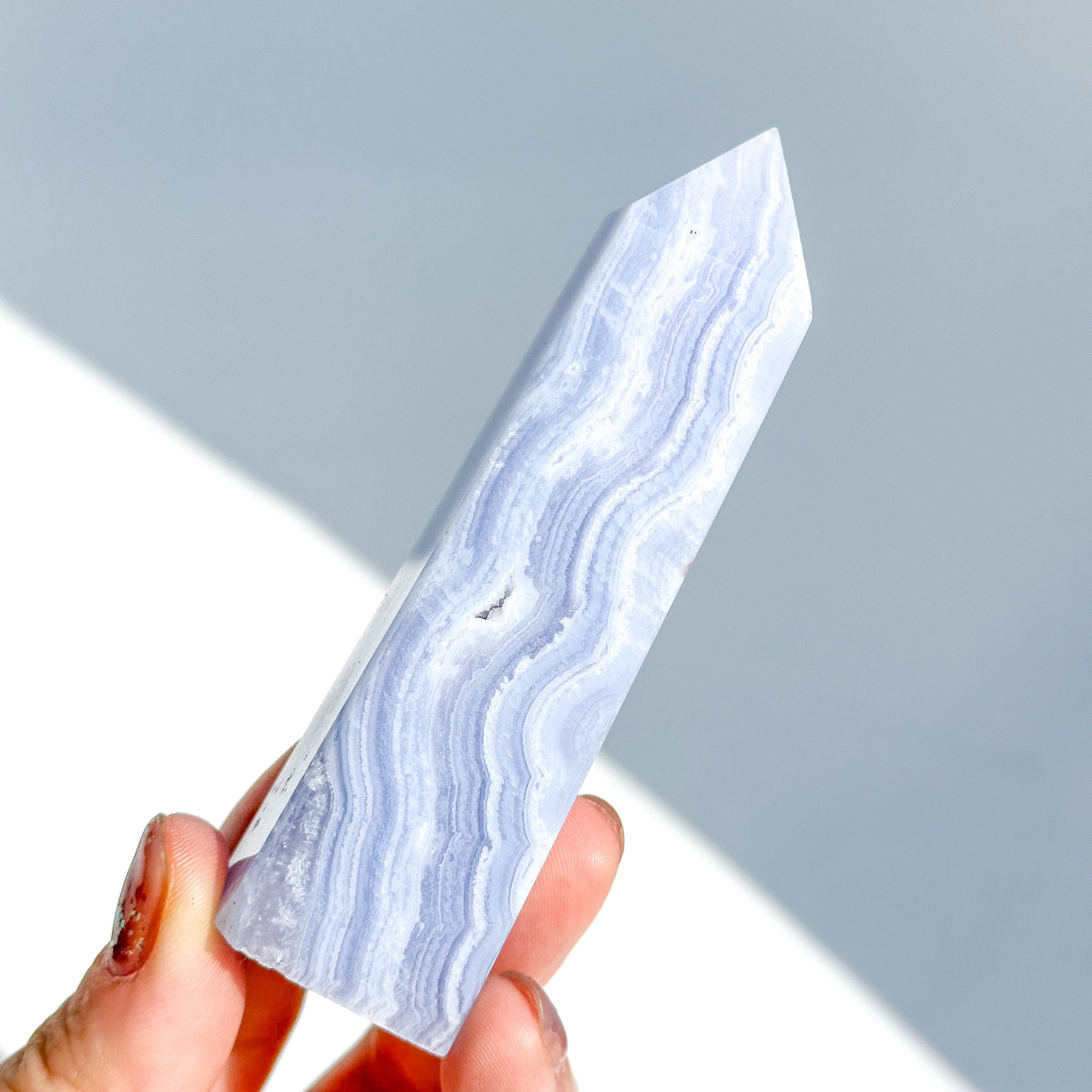 ブルーレースアゲート タワー 11◇ Blue Lace Agate ◇天然石・鉱物