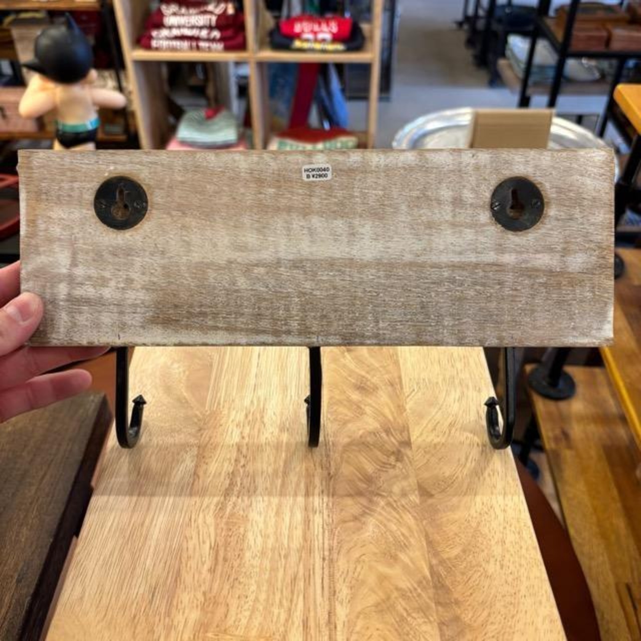 India Wood Wall Hamsa Pattern Hanger Hook インド ウッドウォールハンガーフック ハムサ柄 インテリア 雑貨 フック