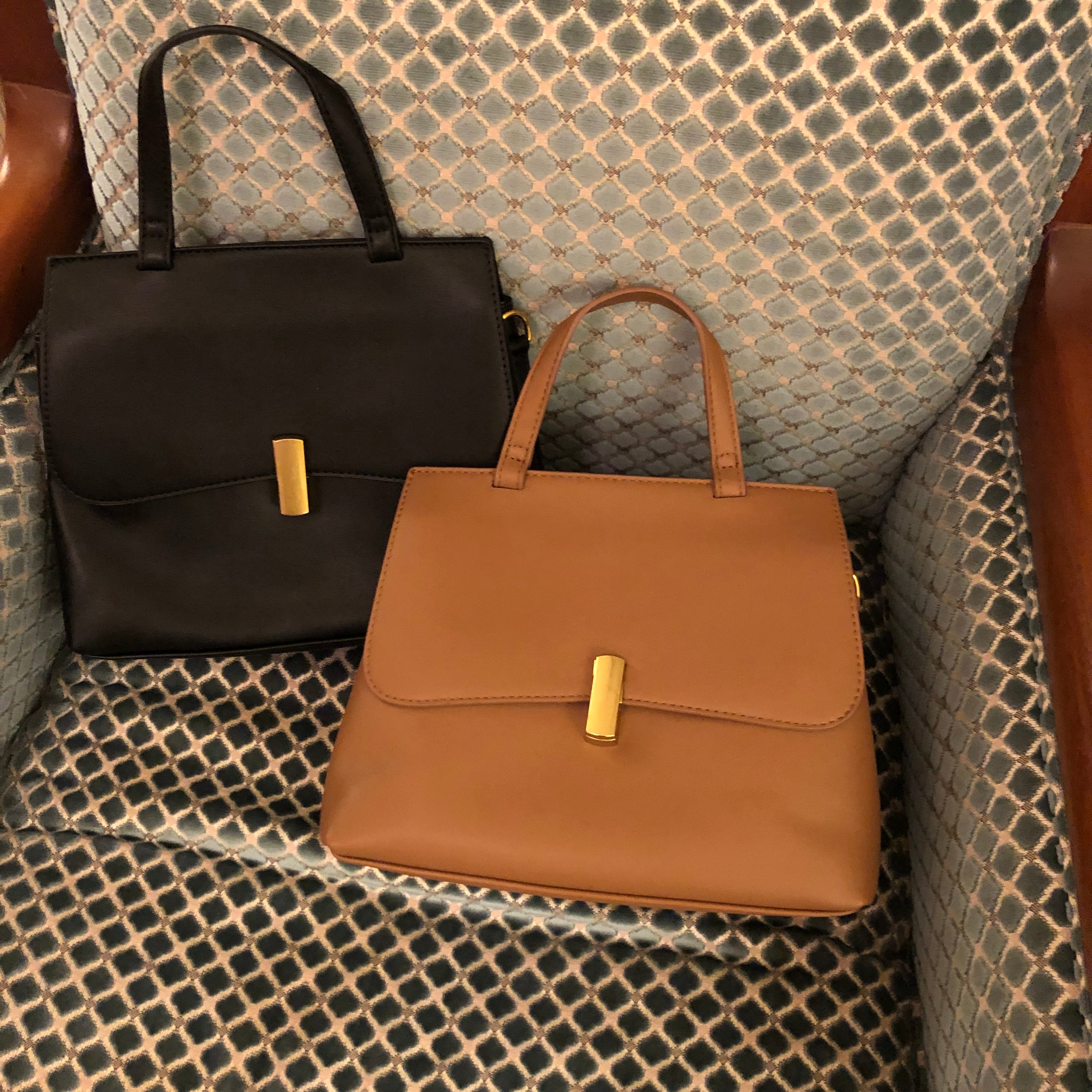 fake leather handbag