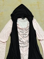 draped long sleeve T-shirts with vest