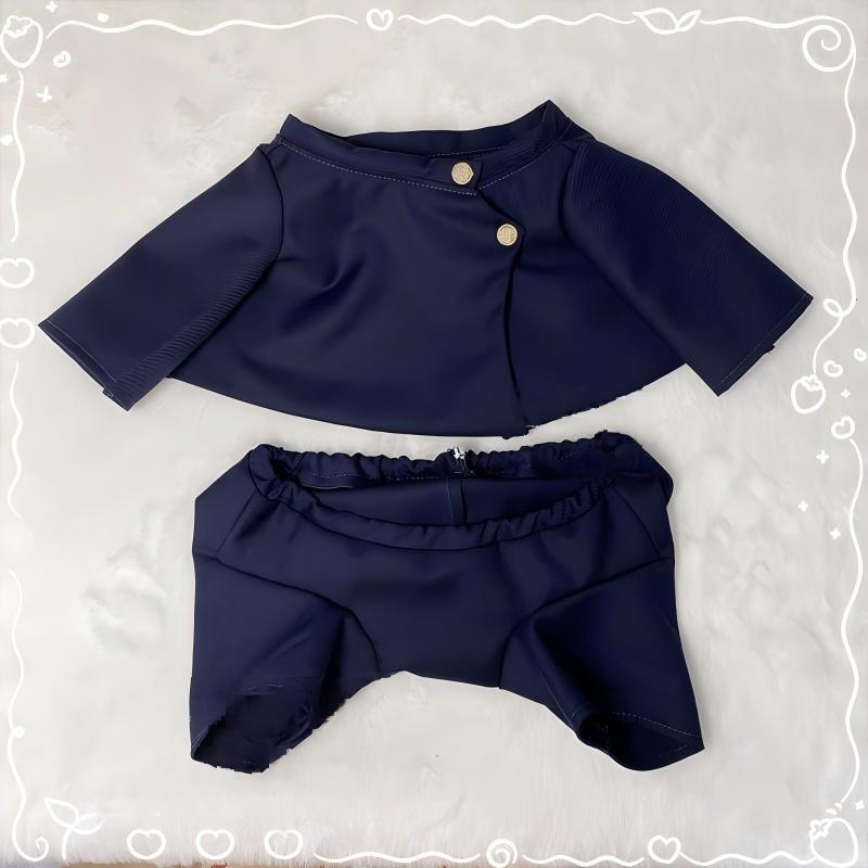 40cmぬいぐるみ用 制服風トップス+パンツ 着せ替え ぬい服 2点セット 40cmぬいぐるみ用 制服風トップス+パンツ 着せ替え ぬい服 2点セット