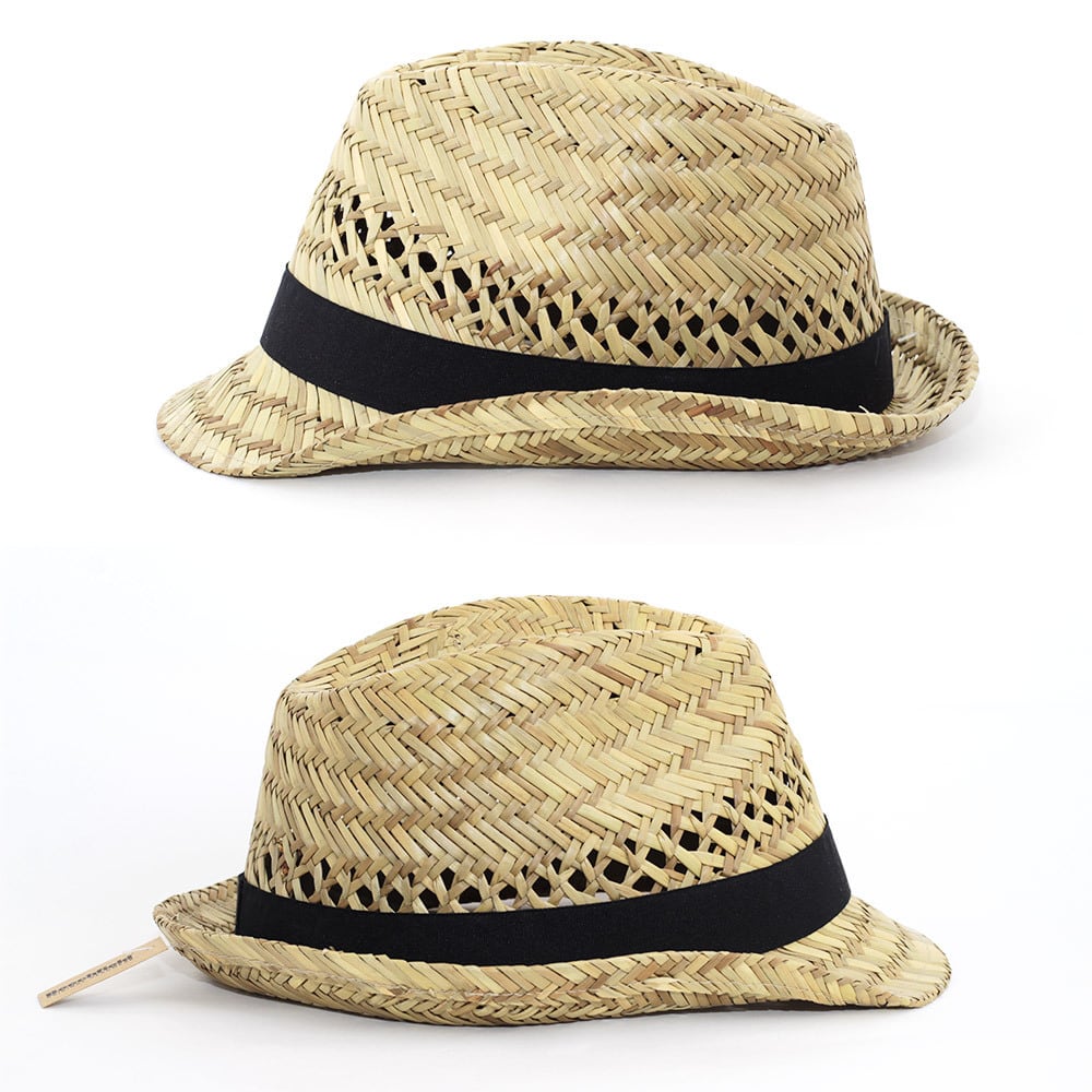 新品未使用 ハンドメイド 繊細 極美フェドラハット ストロー素材 お値下げ！ フェドラハット 帽子 Beechfield ビーチフィールド Straw summer