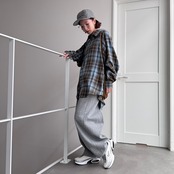 フランネルマルチウェイボタンルーズSH/サックス