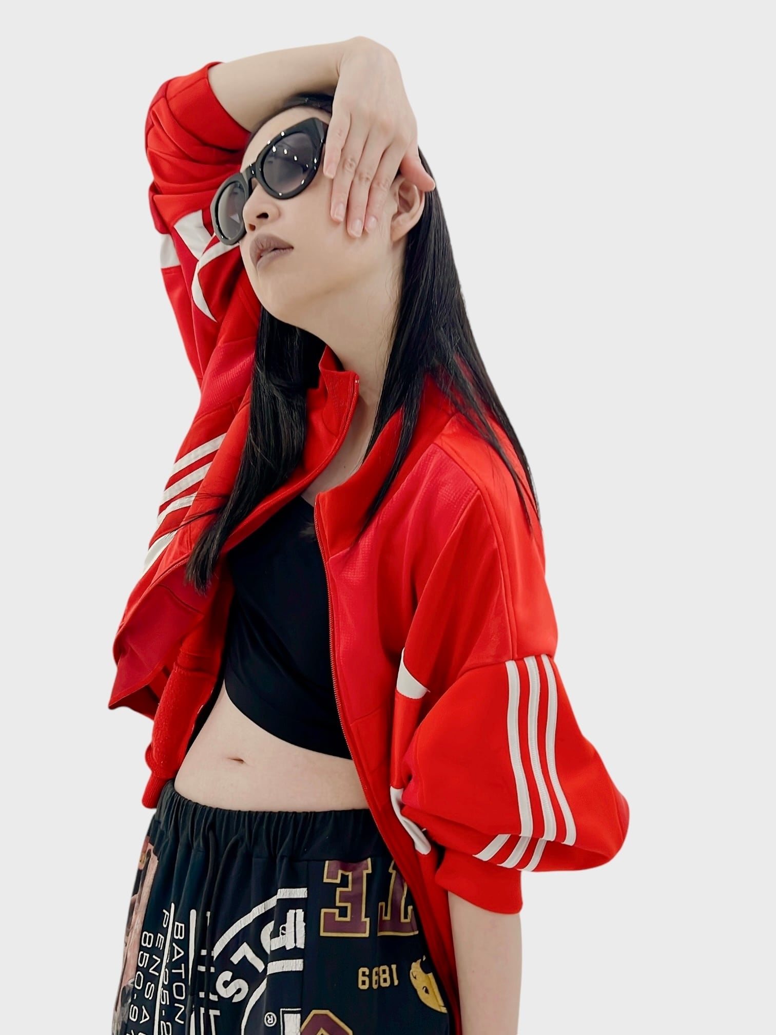 KOH ISHIGURO Upcycled Crazy Patchwork Track Jaket -RED- Woman