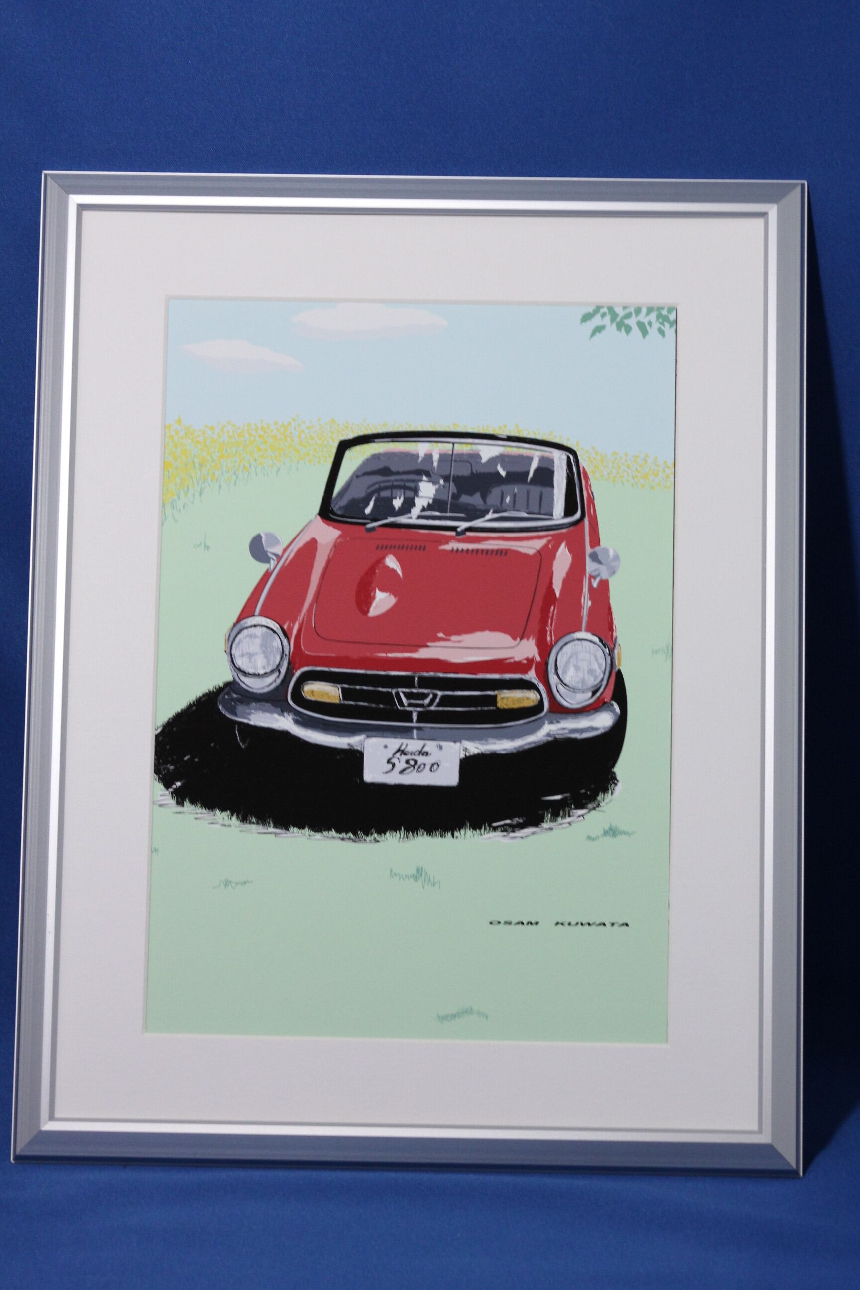 ホンダ スポーツ 800M アートプリント イラスト ホンダ S800 A4サイズ 額入り | osamart