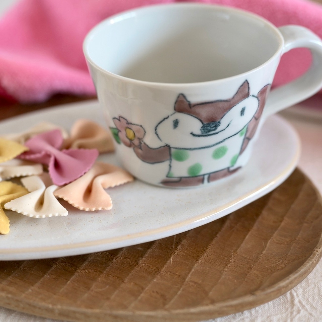 村田菜穂美作　子供用ミニマグ　「こりすちゃんとお花」［2104130000300］