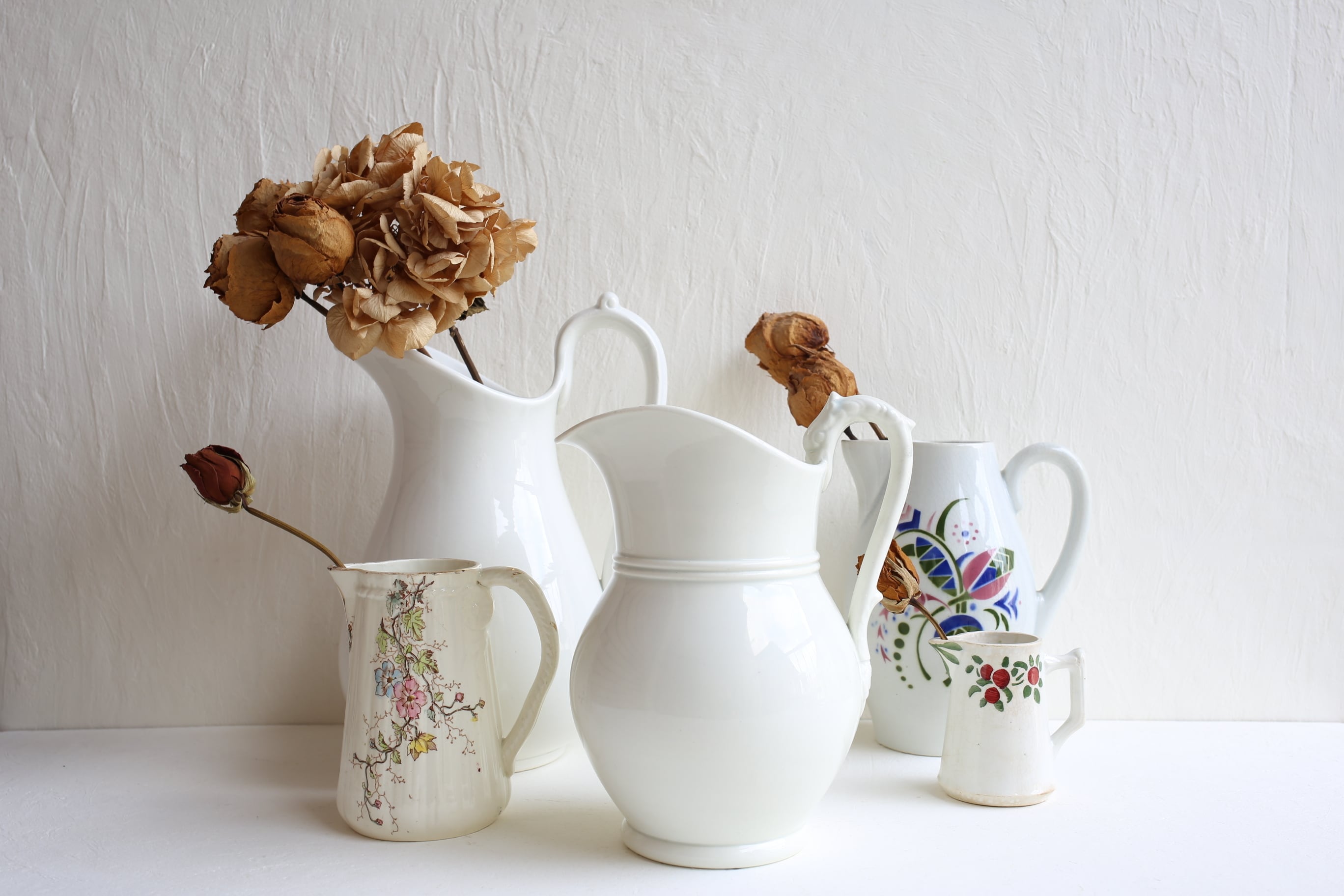 フランス アンティーク 『Arboras Rhone (Grigny)』 ファイアンスフィーヌの滑らかなピシェ Pichet N-06287