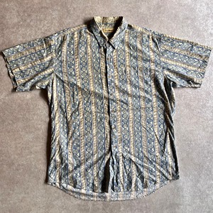 1990s  L.L.Bean  S/S  総柄 Shirt  L　G764
