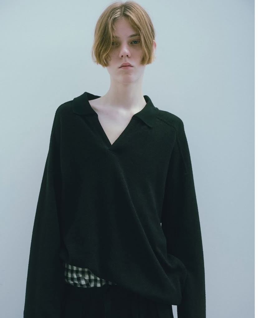 25SS】 ANCELLM S/C SKIPPER PULLOVER (BLACK) ANC-CT94 | IAAAM