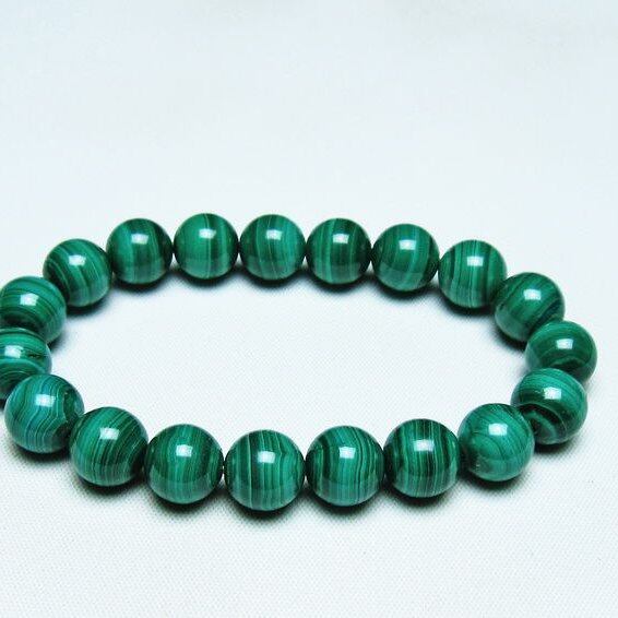 マラカイト ブレスレット 10mm 一点物 メール便可 [M便 1/10] 111-40479