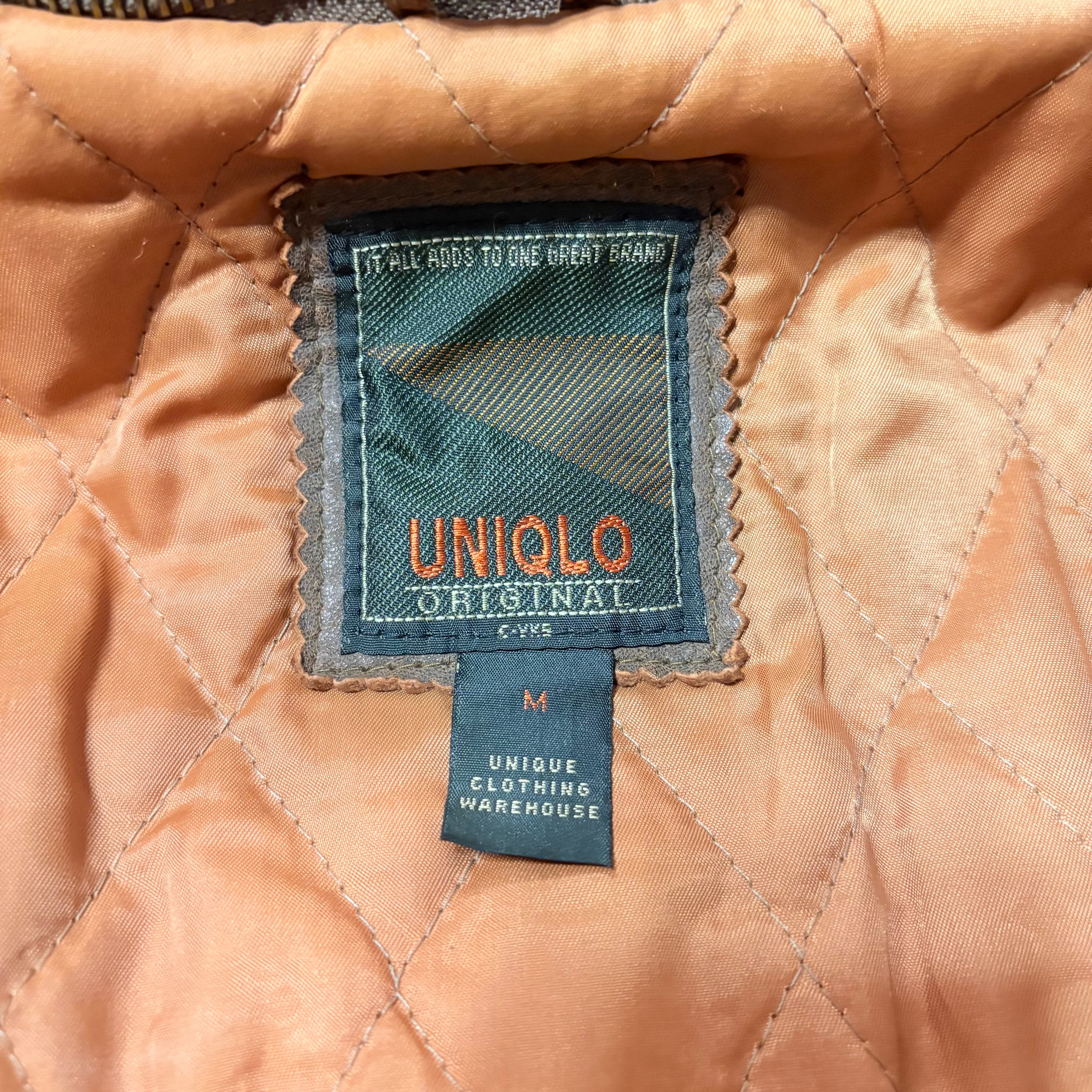 00s OLD UNIQLO レザージャケット 初期 ラム ブラック Mサイズ | 古着
